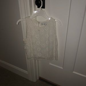 two white lace crop tops